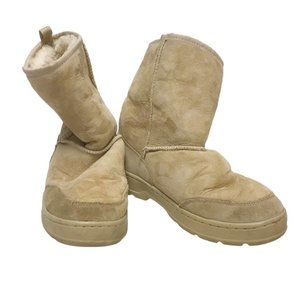 LL Bean Womens 7M - Tan/Brown Shearling Suede lined boots - Winter boots - Warm